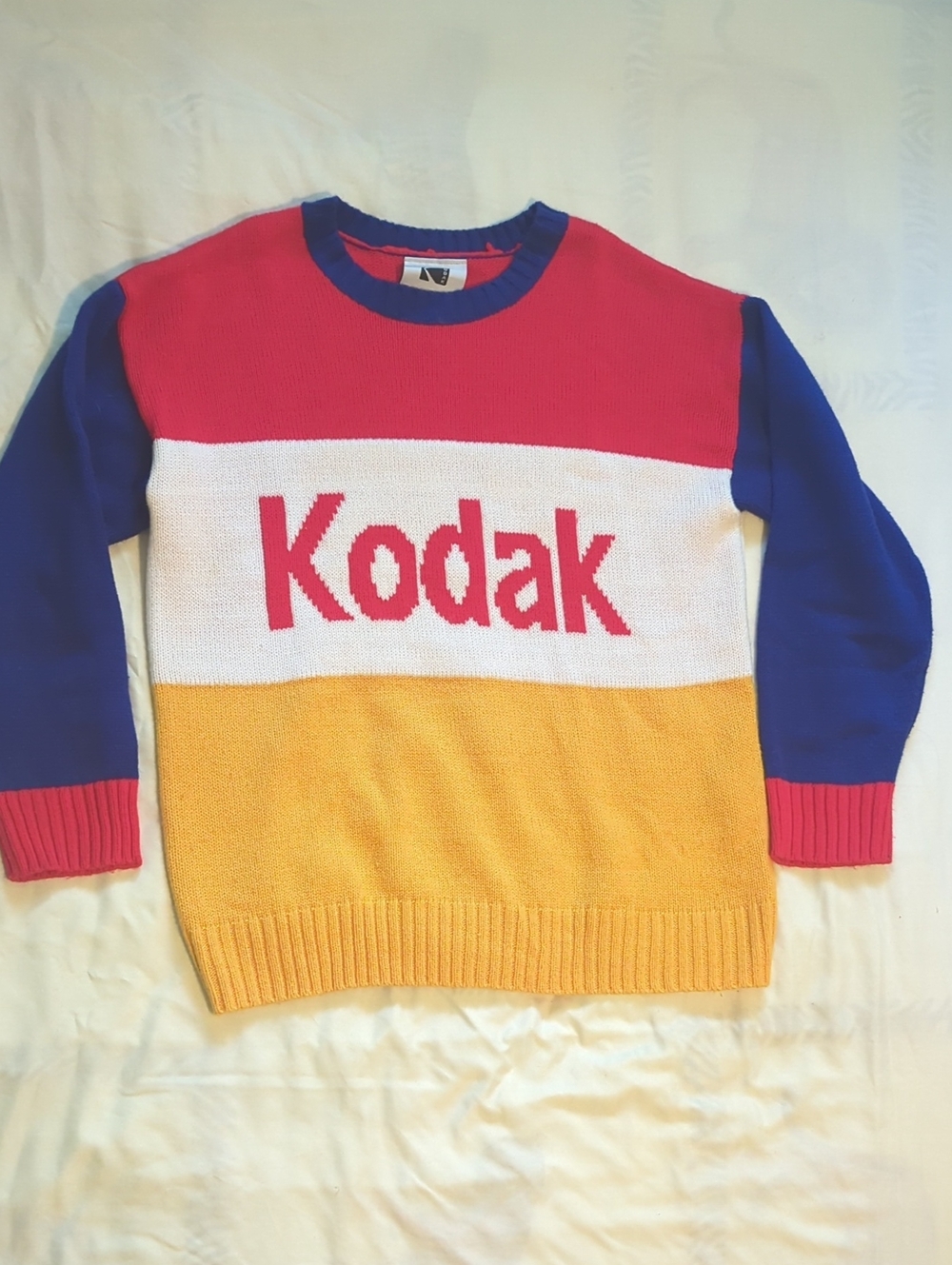 Kodak Colorblock Pullover in Red, White, Yellow, Blue
